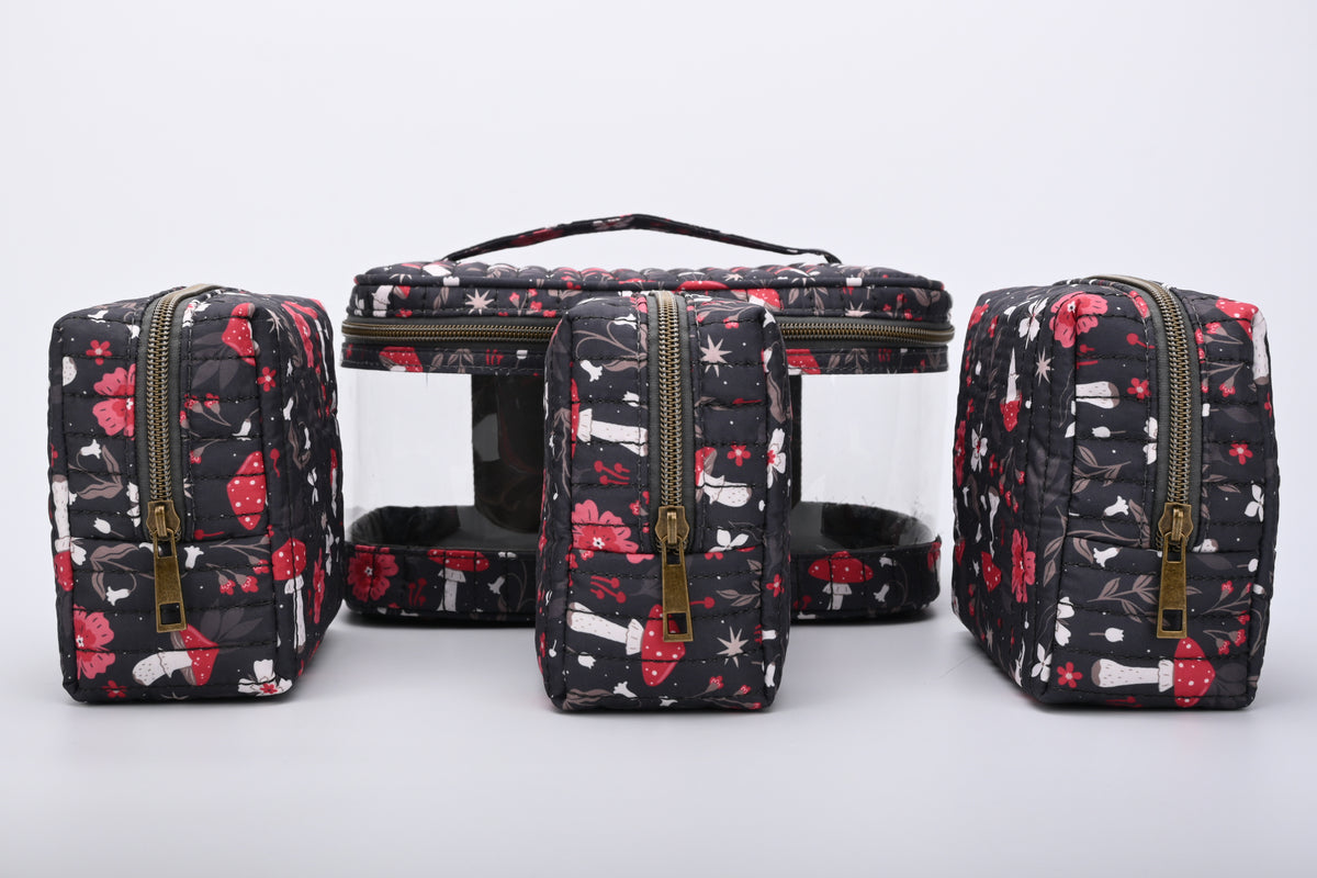 Red Multi-purpose travel cosmetic and makeup bag