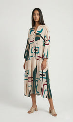 Colorful green line dress