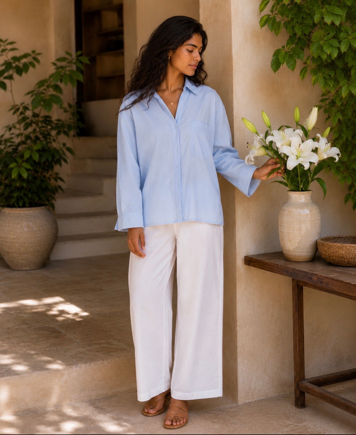 Blue cotton shirt