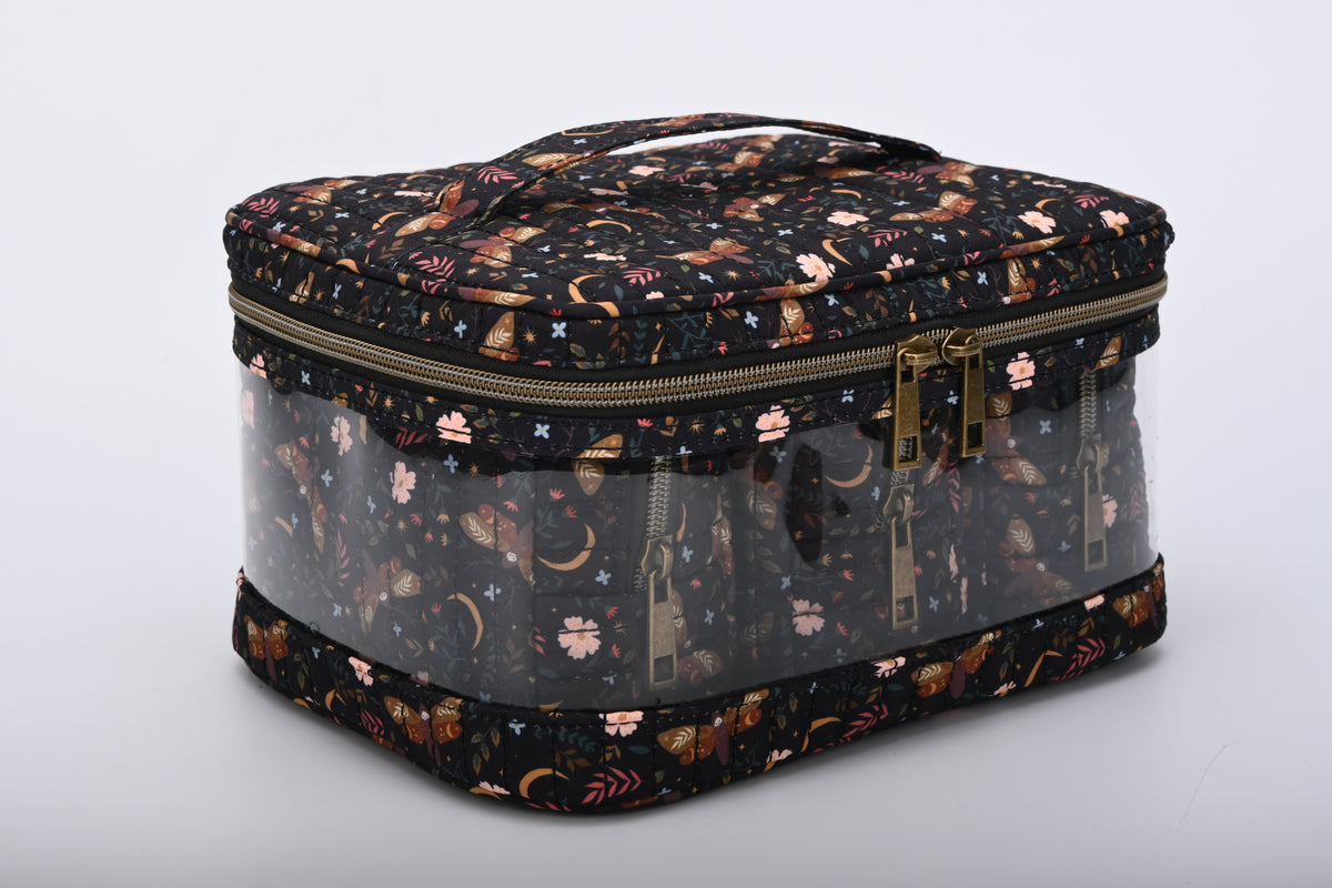 Brown Multi-purpose travel cosmetic and makeup bag