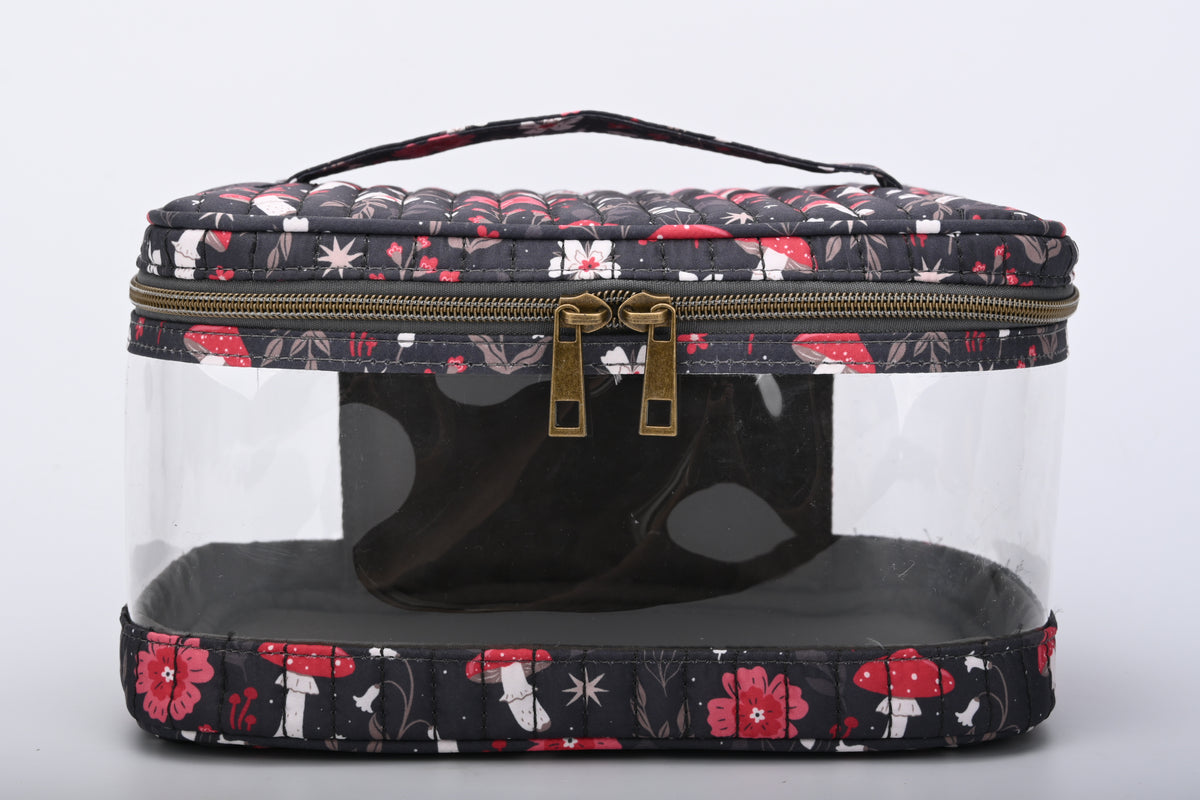 Red Multi-purpose travel cosmetic and makeup bag