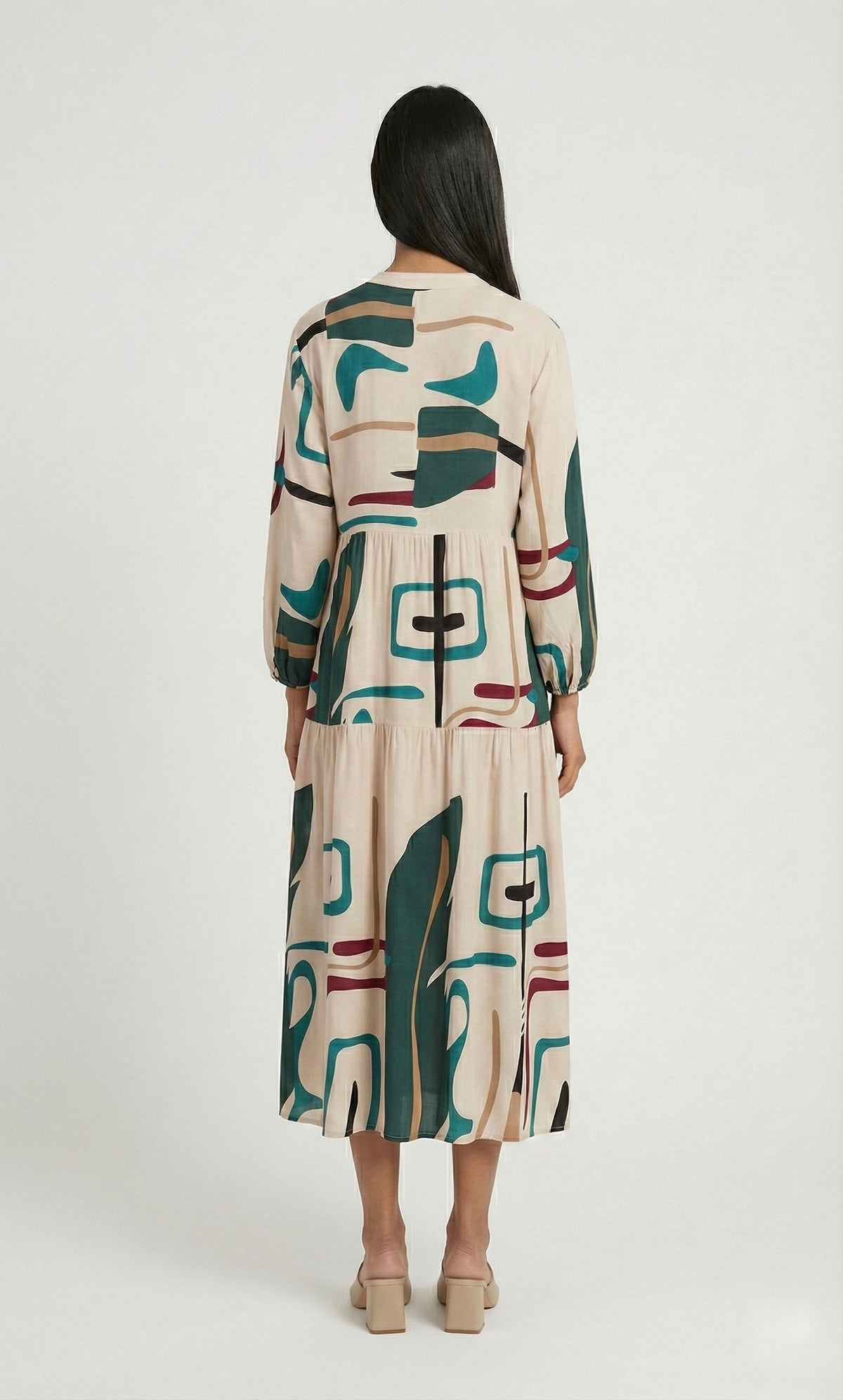 Colorful green line dress