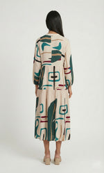 Colorful green line dress