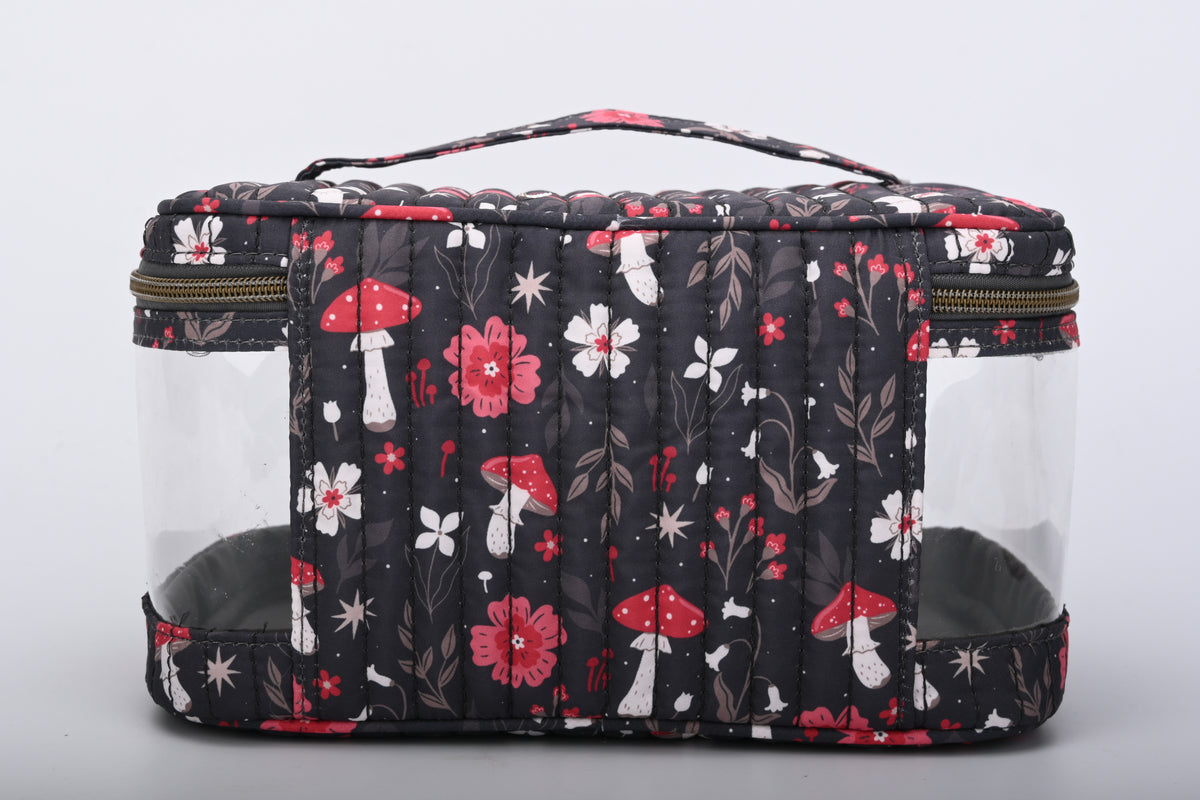 Red Multi-purpose travel cosmetic and makeup bag