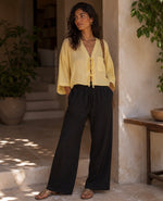 Black linen trouser