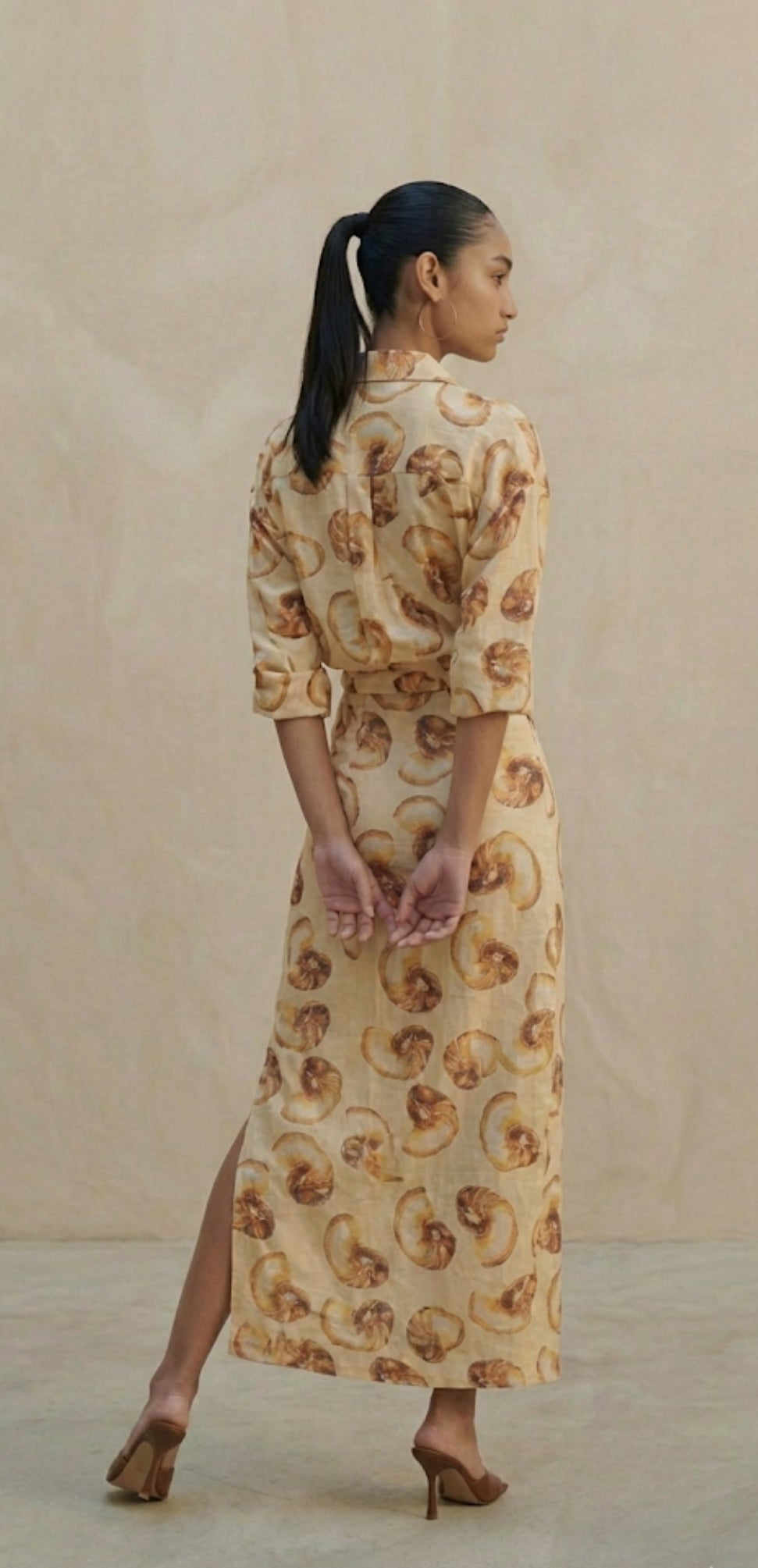 Brown Skirt & Shirt Set