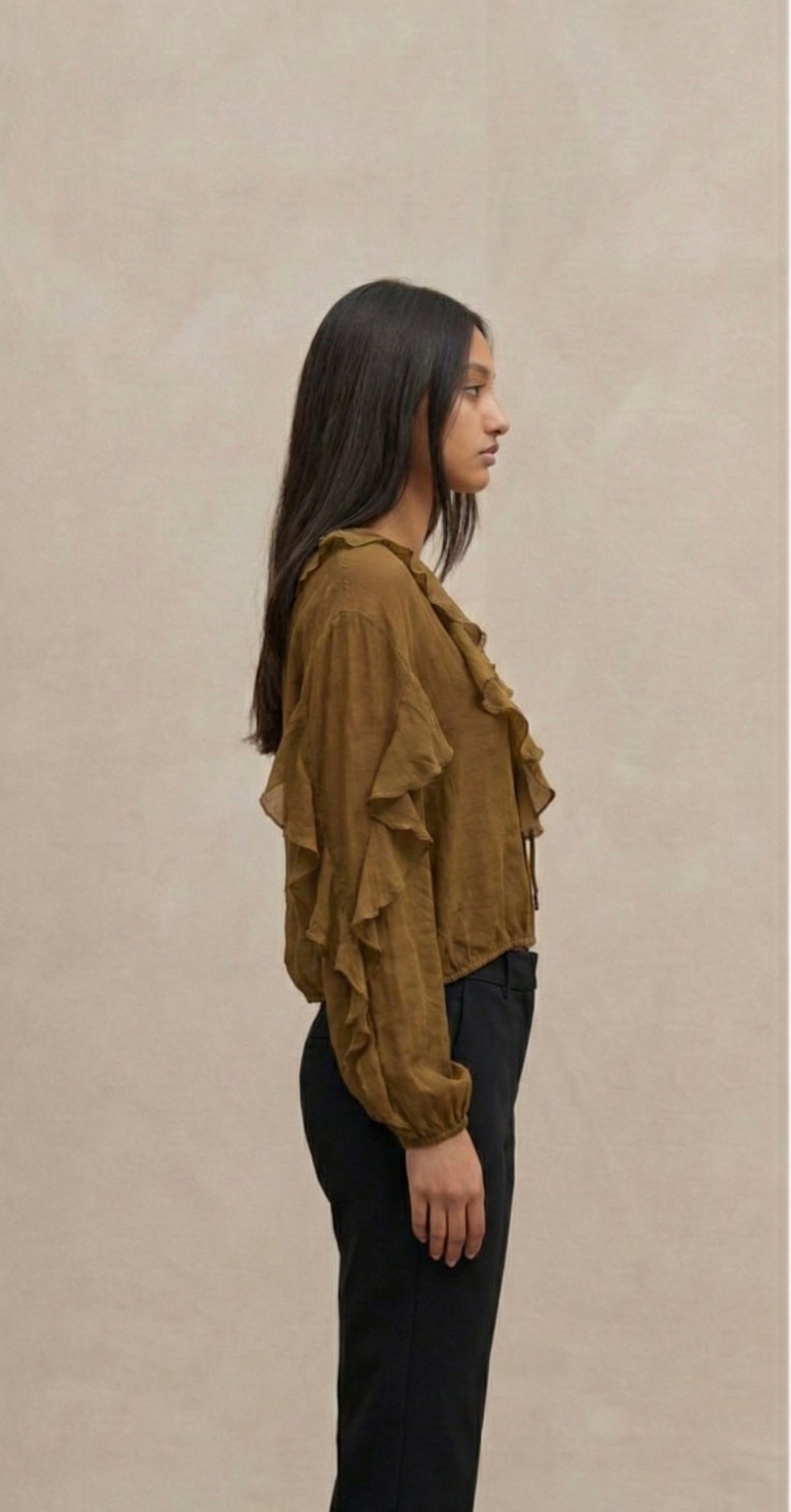 cotton brown blouse