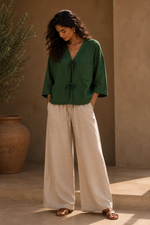 Beige linen trouser