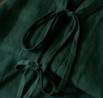 Linen green top