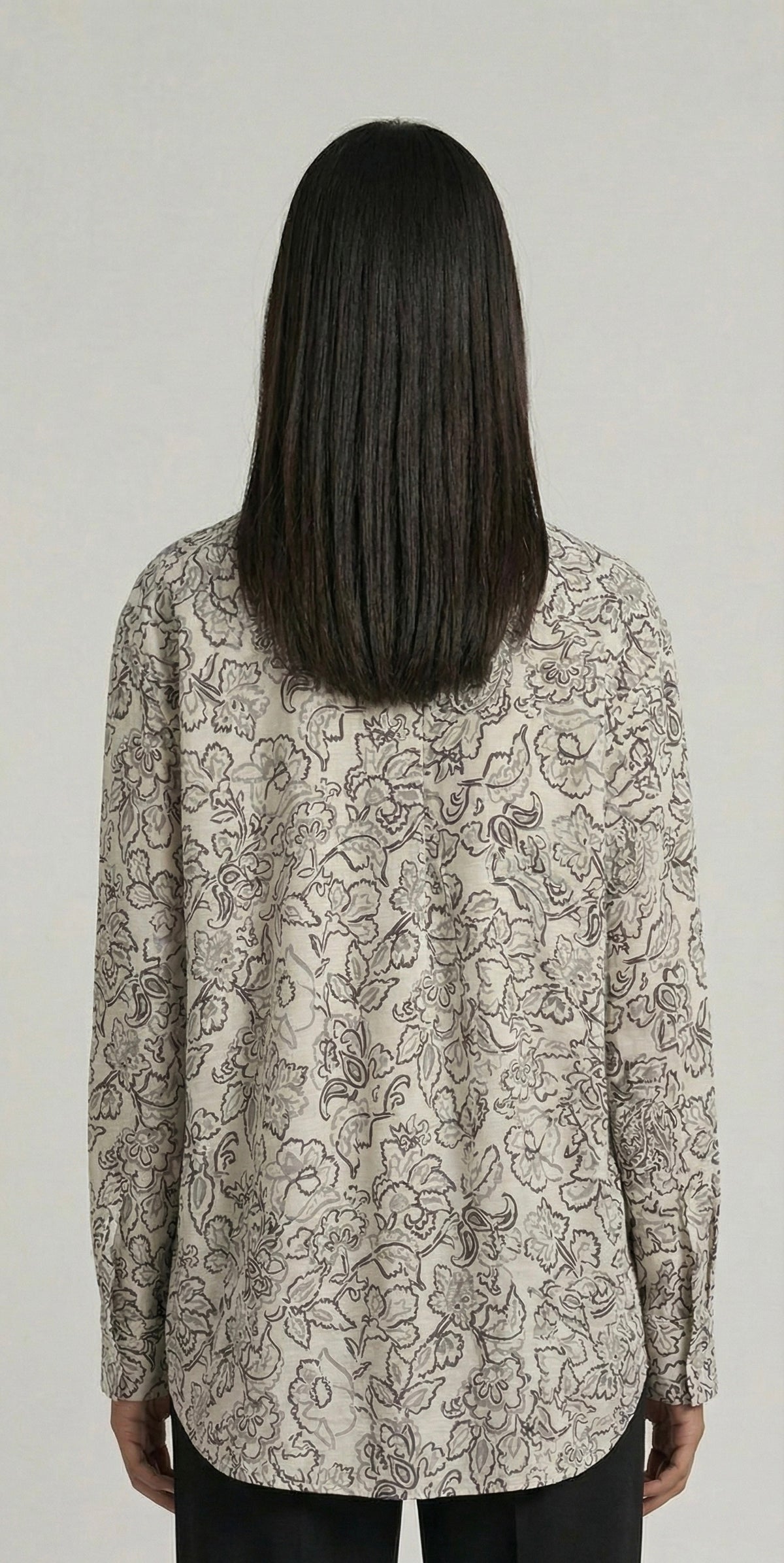 cream flower shirt