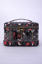 Red Multi-purpose travel cosmetic and makeup bag