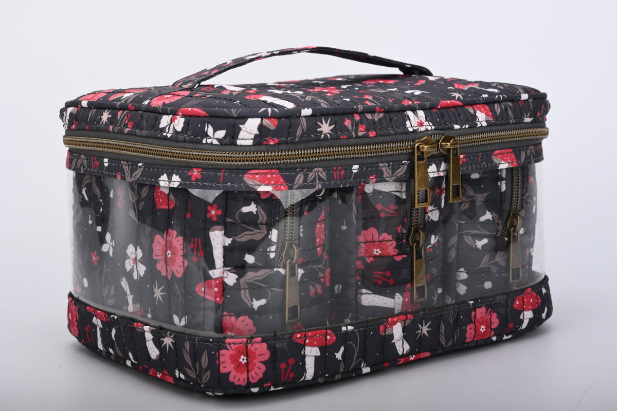 Red Multi-purpose travel cosmetic and makeup bag