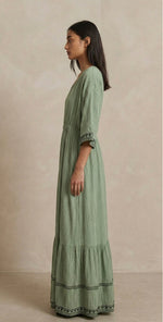 green emroidery dress