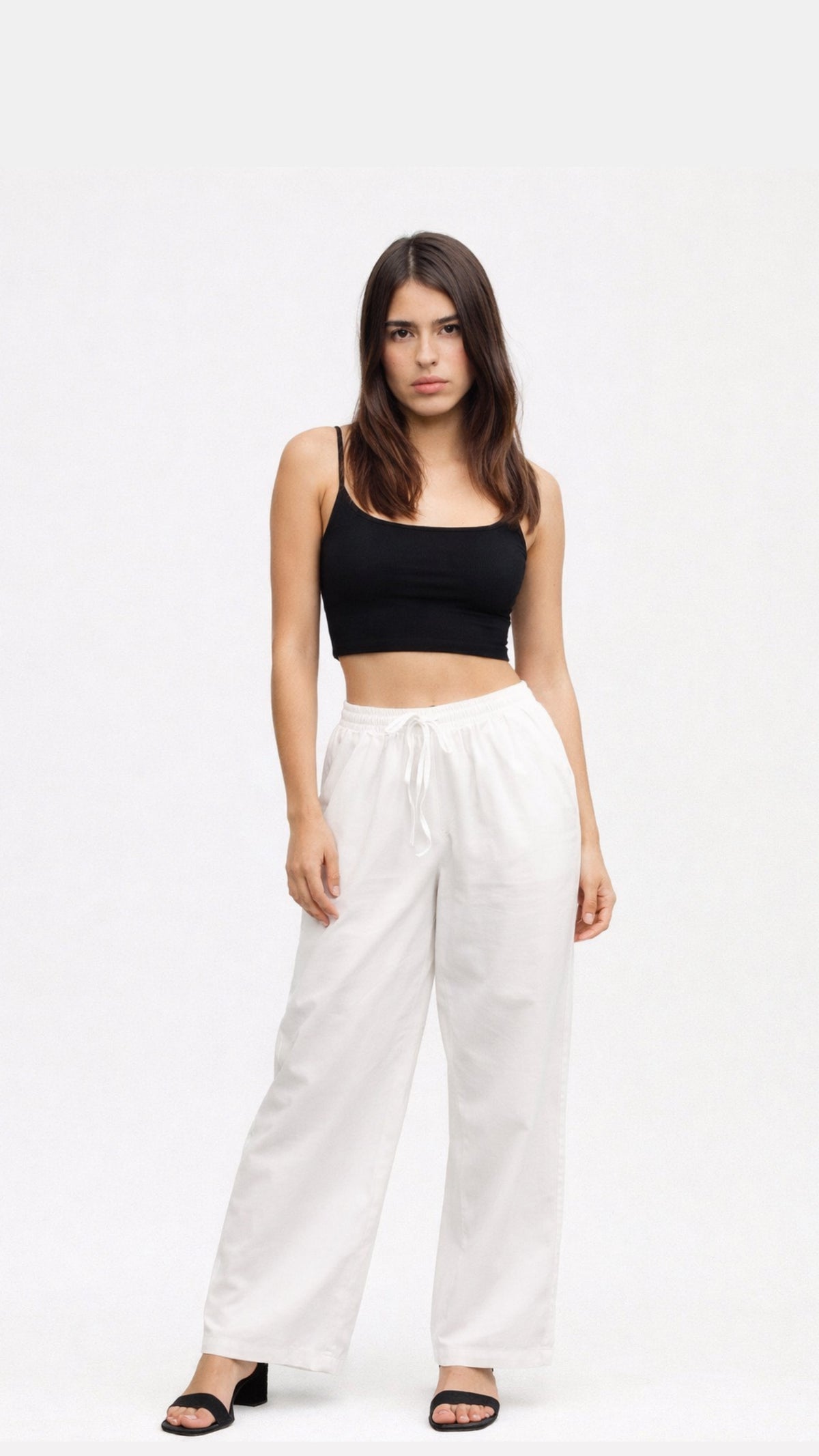 Linen white trouser