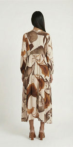 colorful brown dress