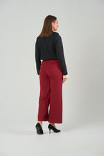 Milano burgundy belted pant