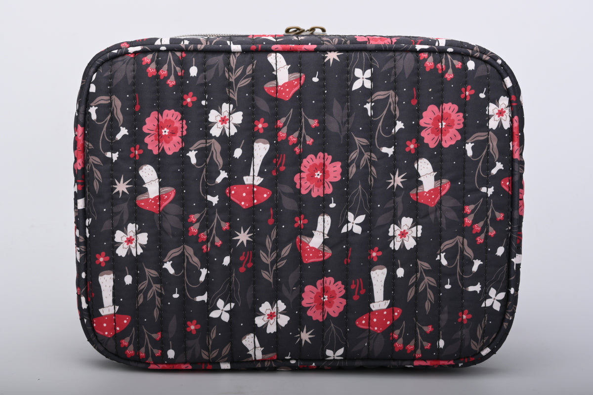 Red Multi-purpose travel cosmetic and makeup bag