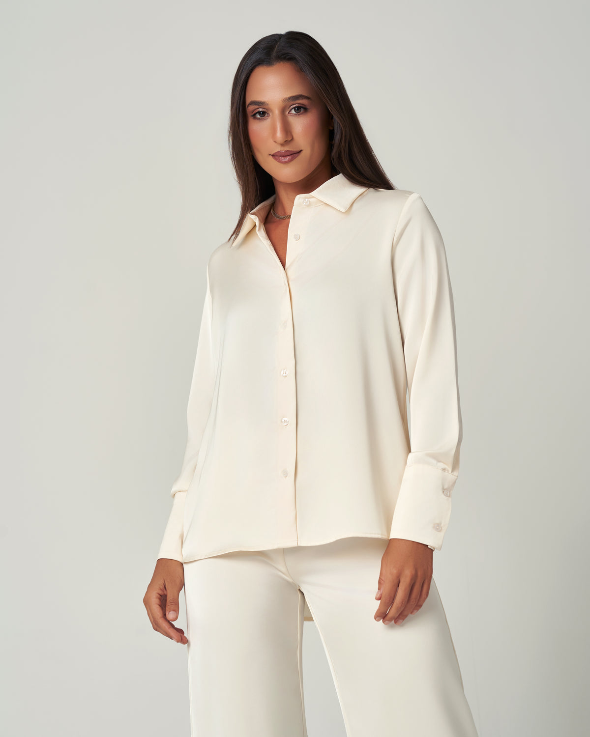 Champagne satin shirt