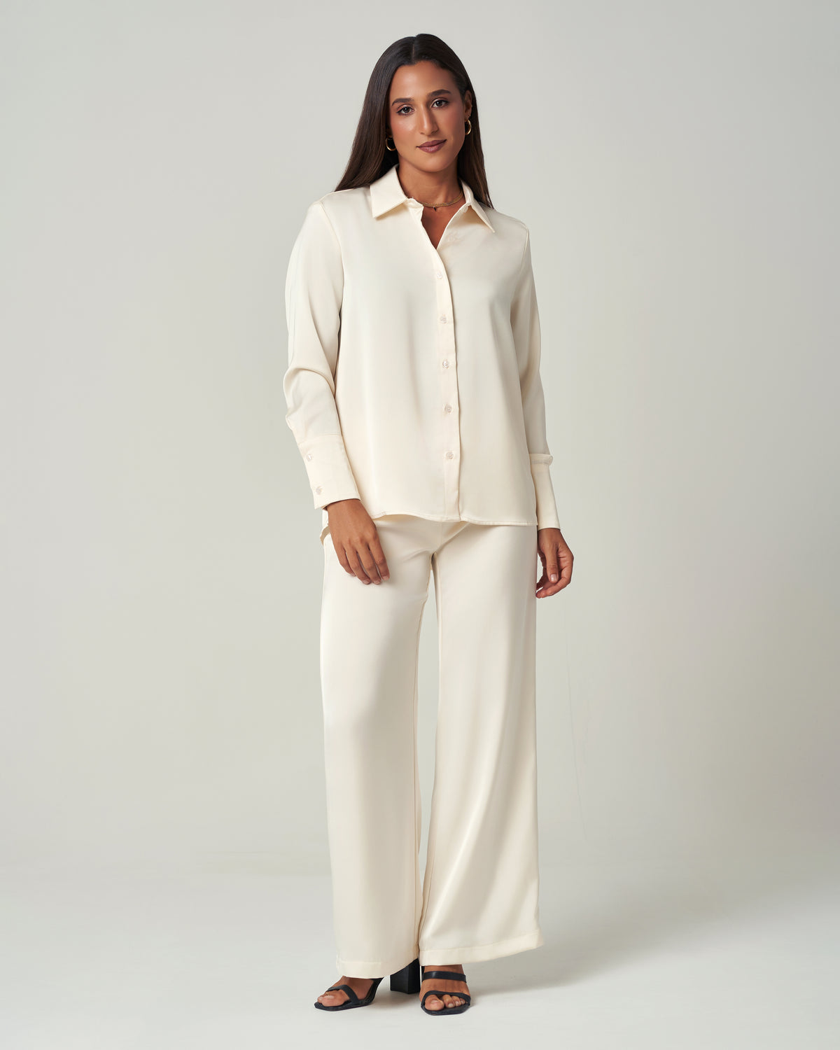 Champagne satin shirt