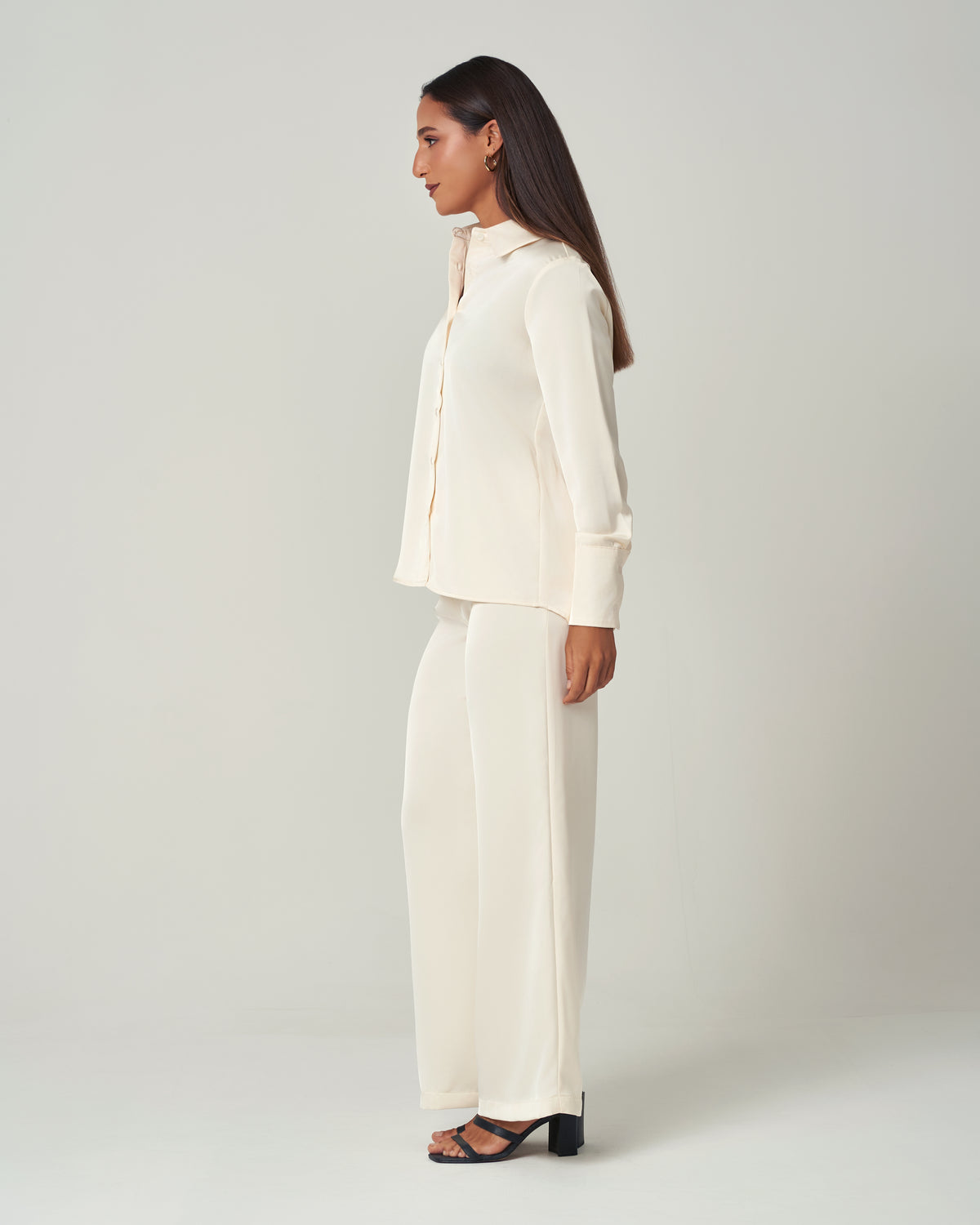 Champagne satin shirt