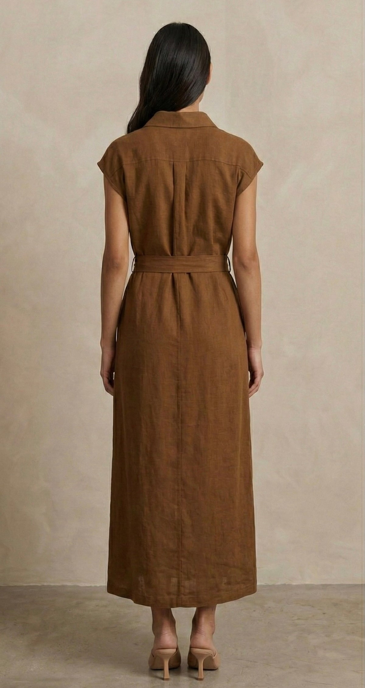 cinnamon button dress