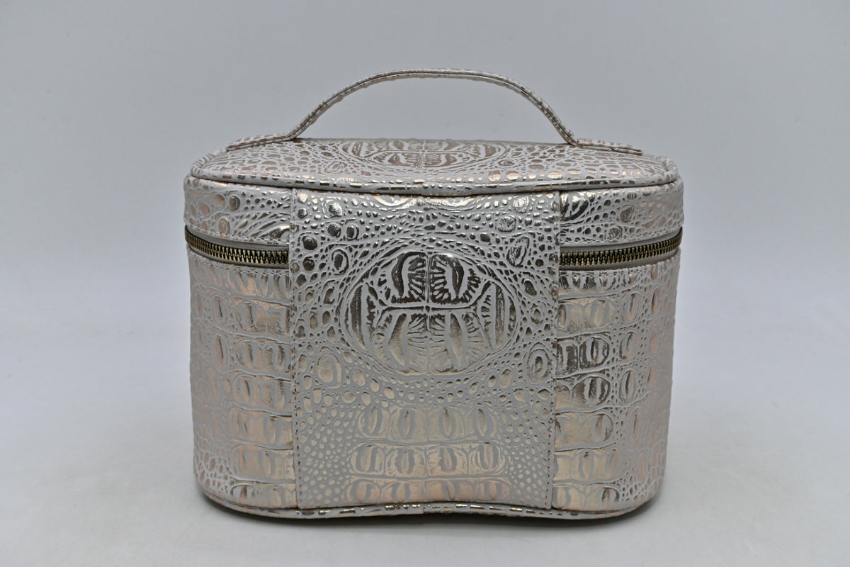 Shiny Leather make up & travel cosmetics bag