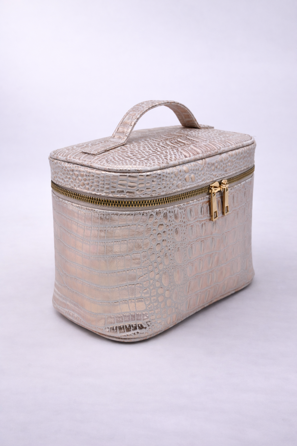 Shiny Leather make up & travel cosmetics bag
