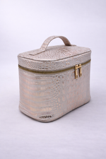 Shiny Leather make up & travel cosmetics bag