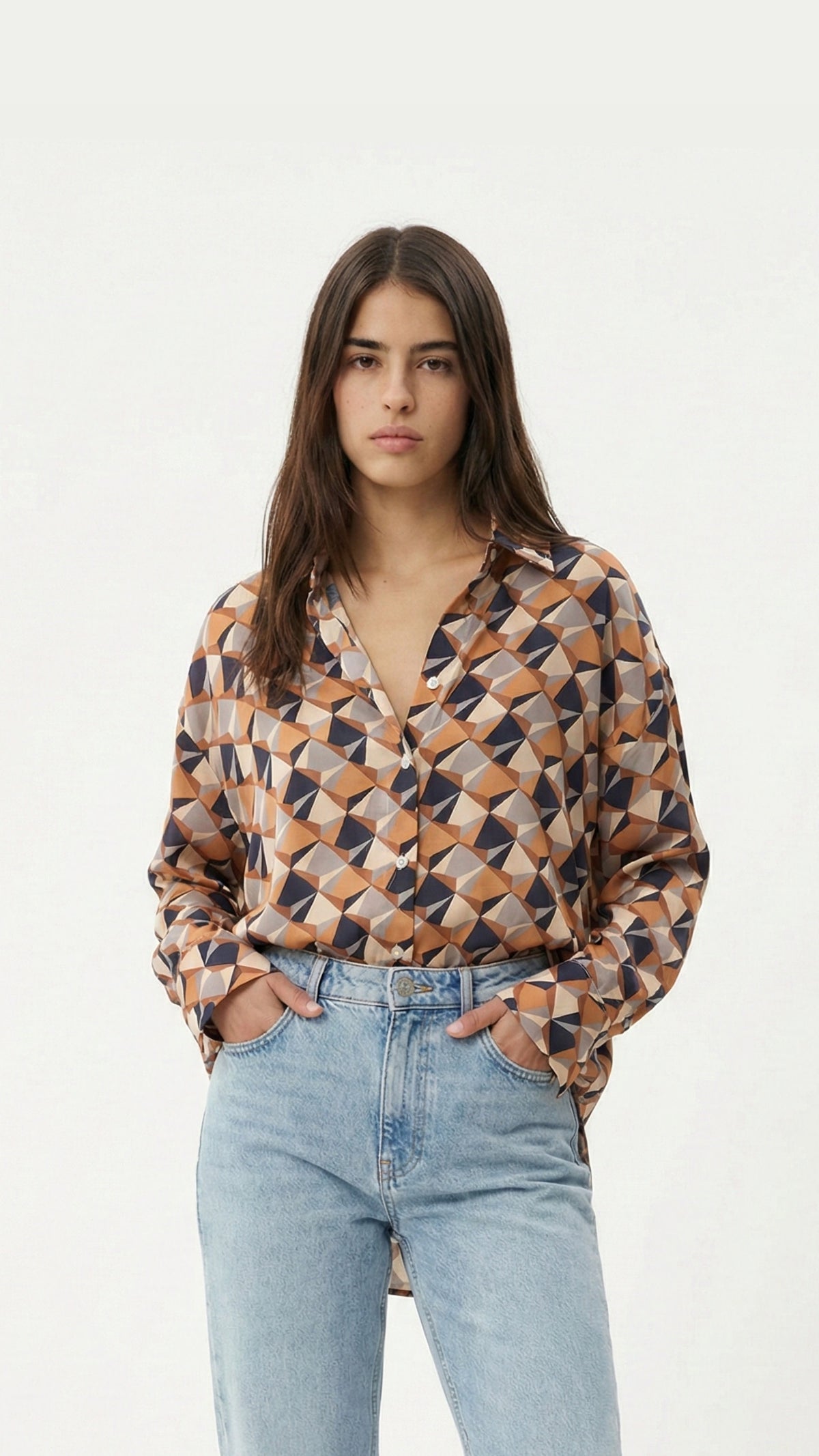 orange geometry shirt