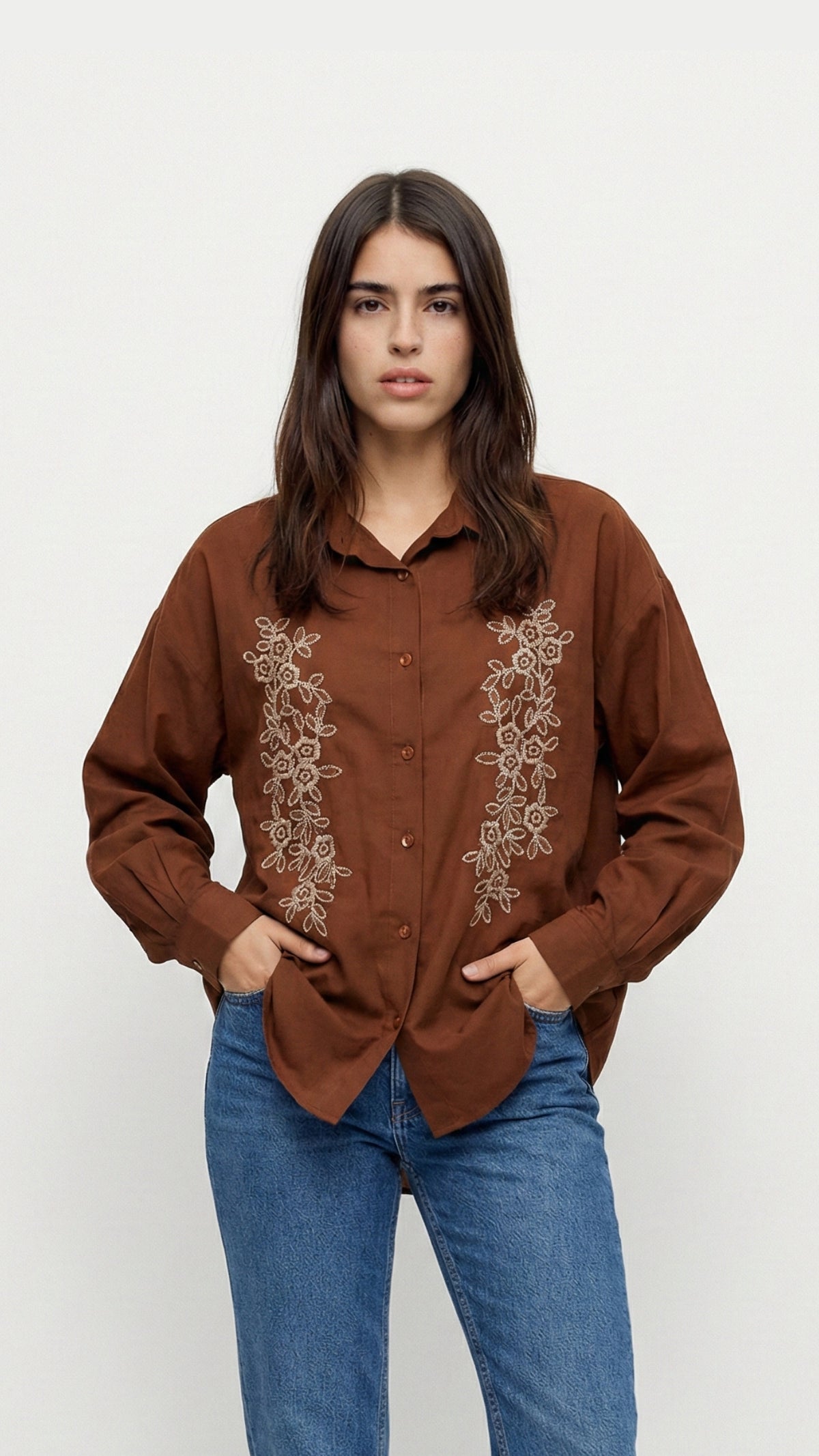 stone-embroidered shirt