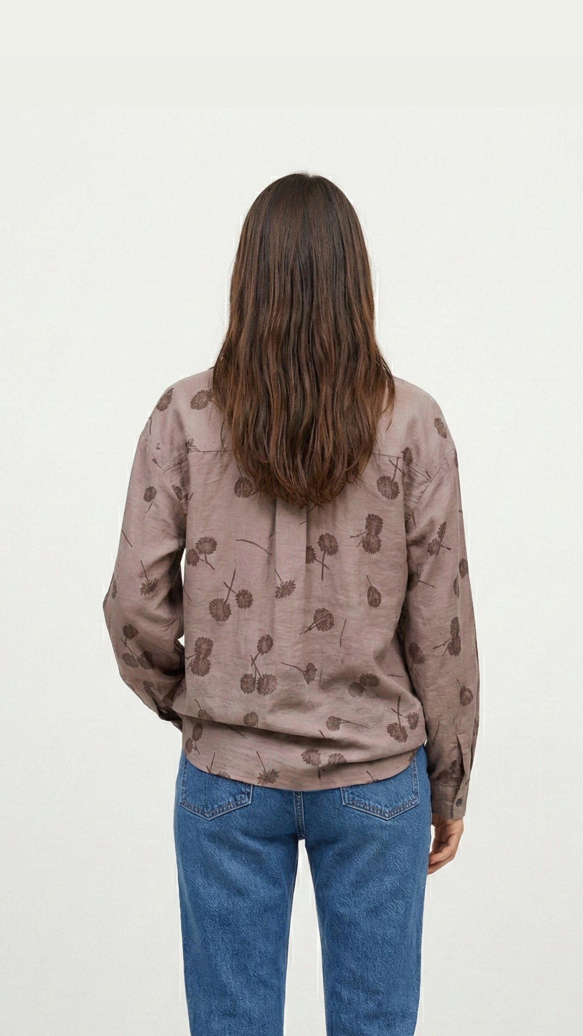 brown flowers shirt