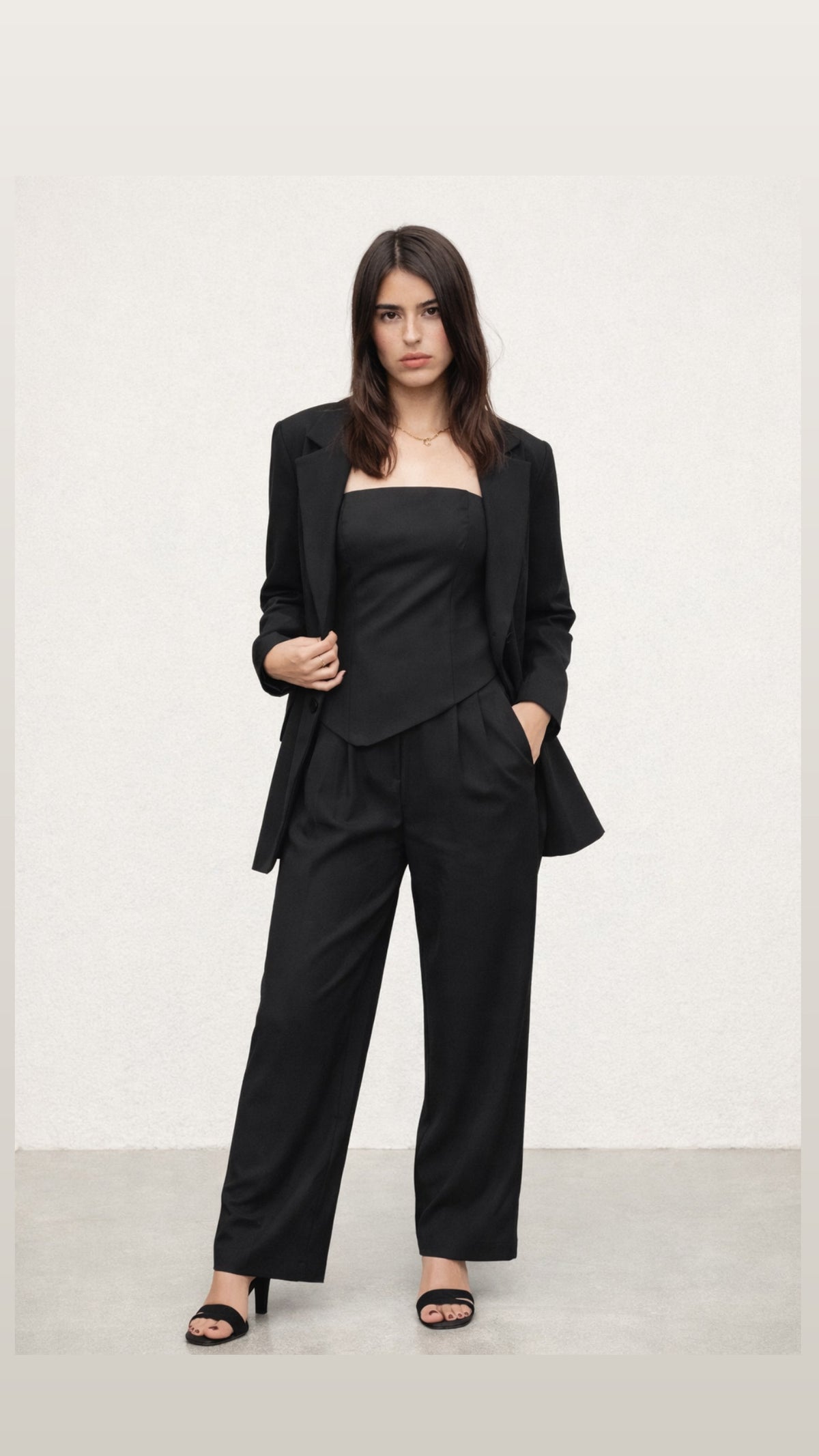 Smoked Top Blazer Set