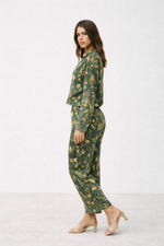 Floral Green Silk Set