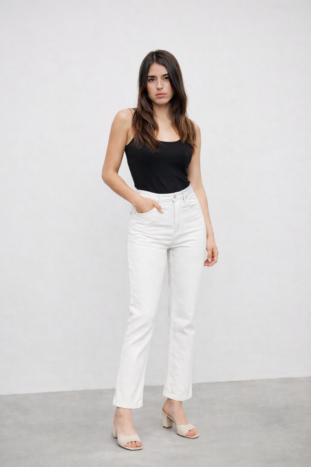 white denim jean