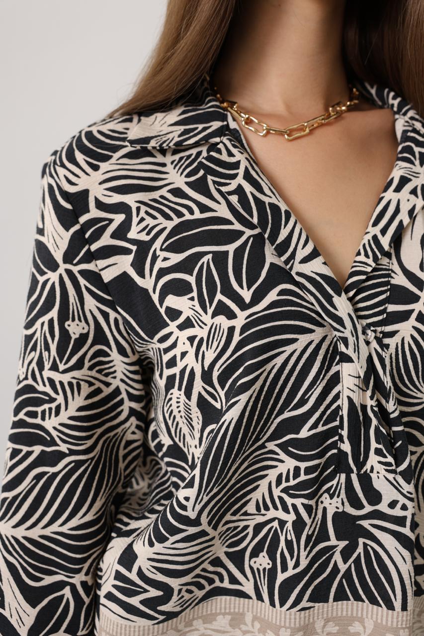 black leaf print set