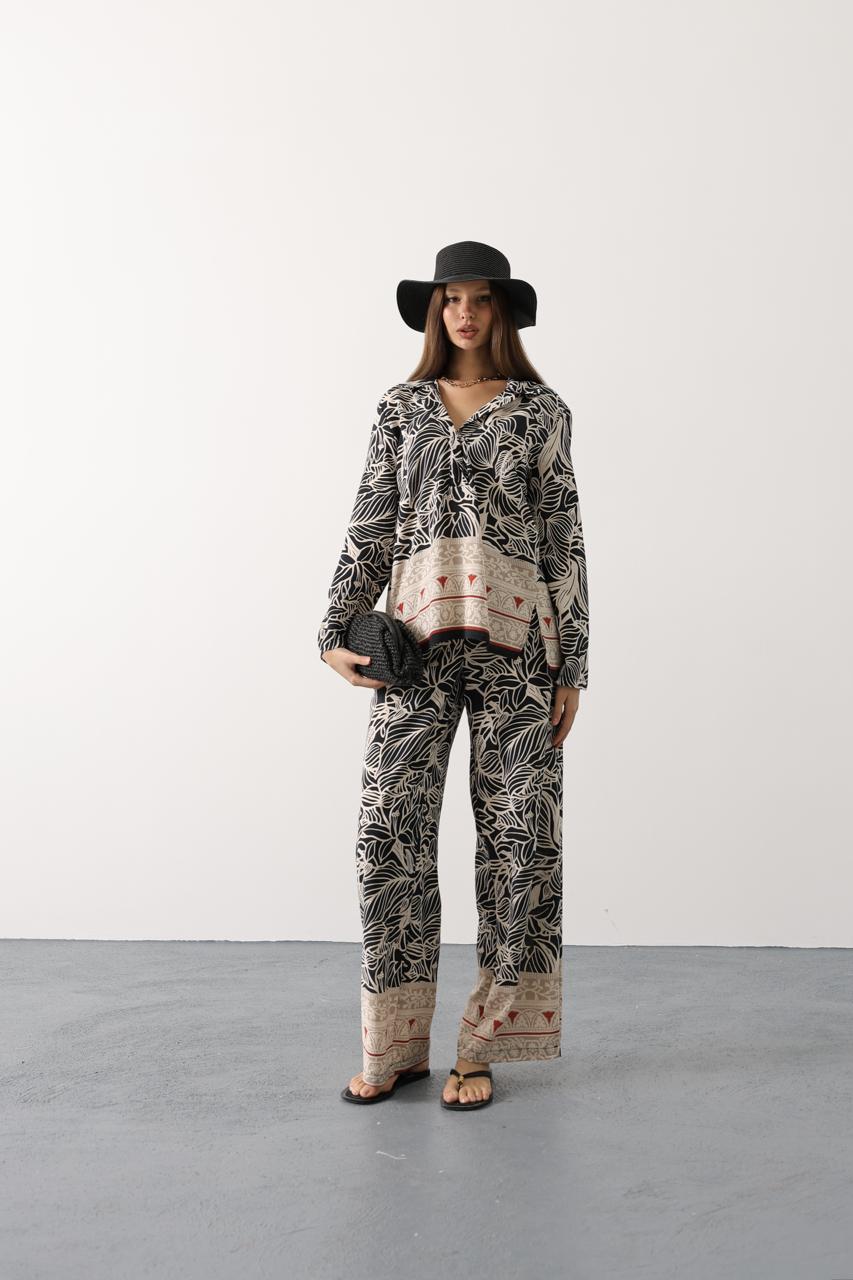 black leaf print set