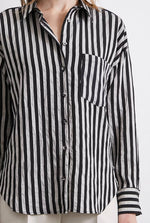 black white line shirt