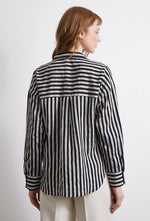 black white line shirt