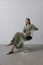 green emroidery dress