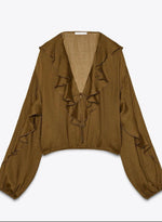 cotton brown blouse