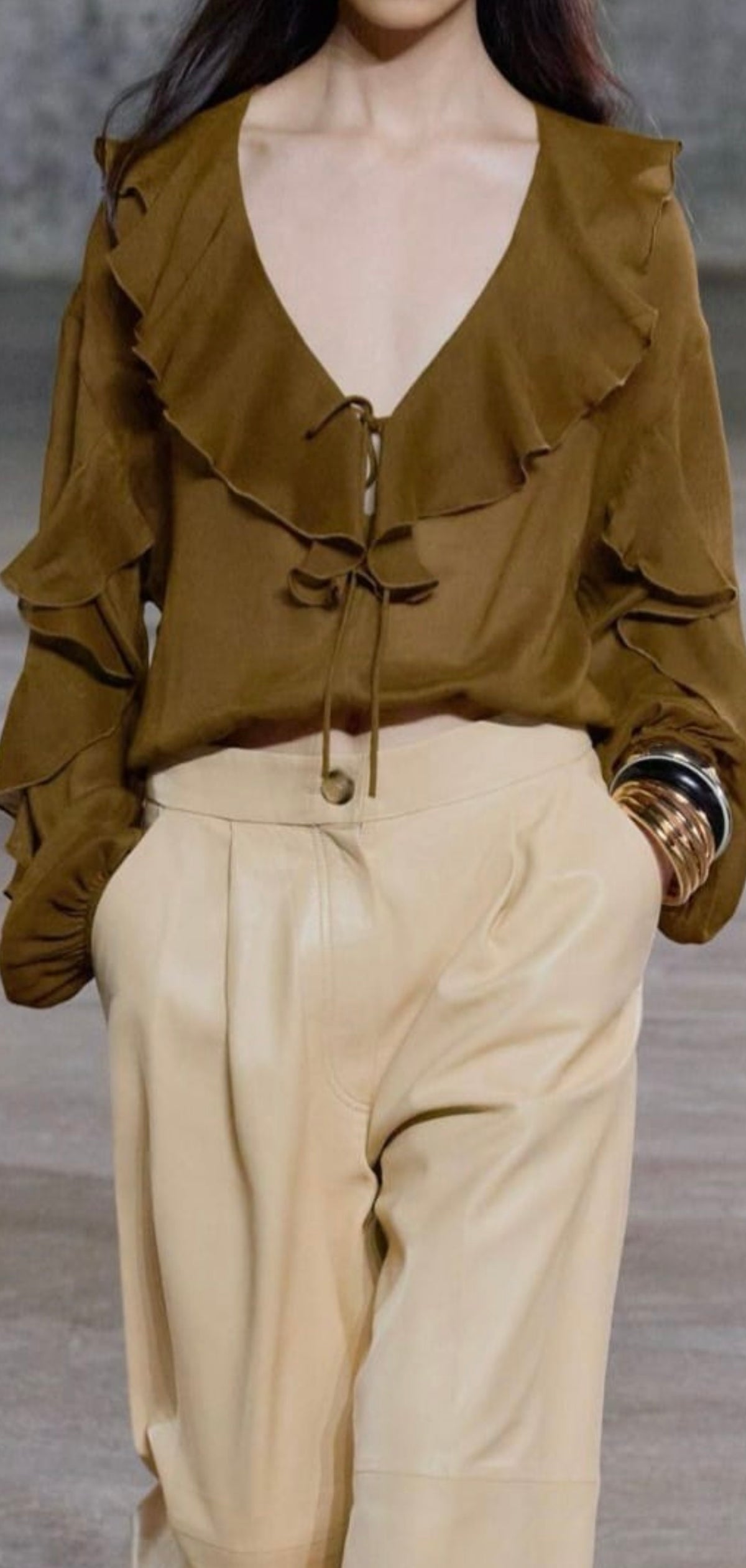 cotton brown blouse