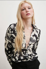 black&white flower shirt